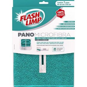 Pano FLASH LIMP p/Chão Micofibra c/Furo 60x80 Ref.:7276 Pano Microfibra C/furo 60x80cm Flp7276