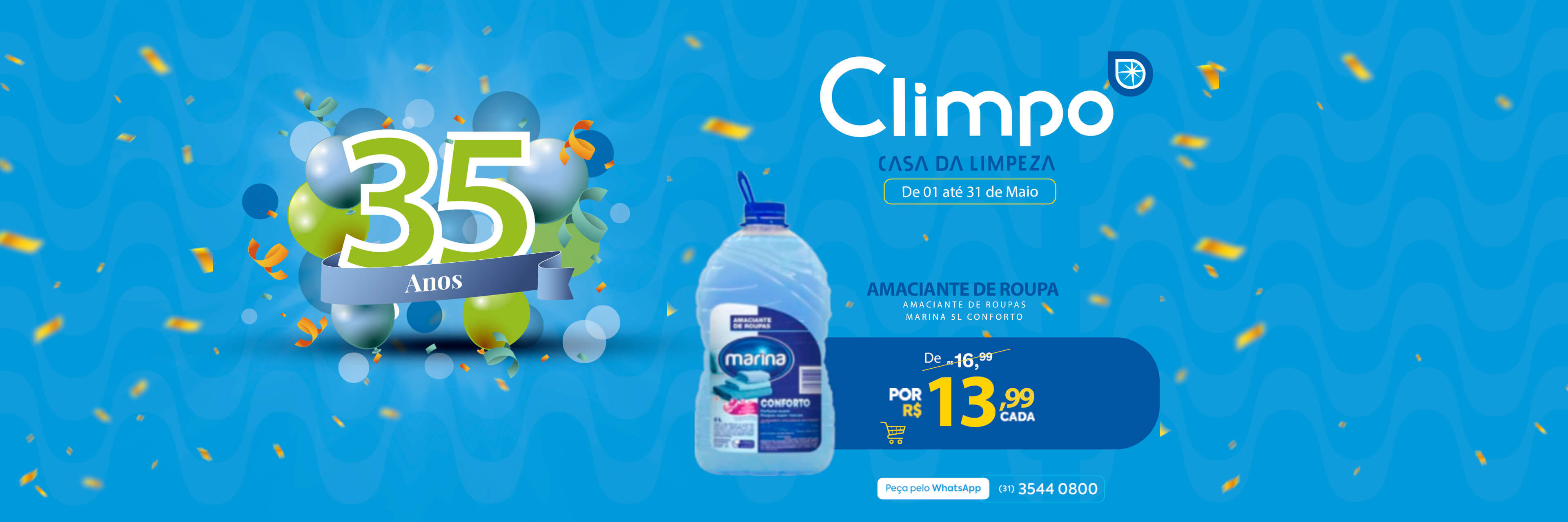 Ofertas 35 anos Climpo Oferta 19-  Amaciante de Roupa