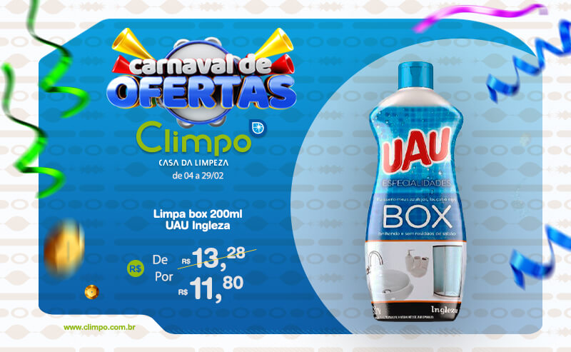 Banner Ofertas de Carnaval 4- Limpa box 200ml uau ingleza