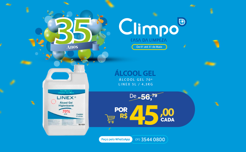 Ofertas 35 anos Climpo Oferta 15-  alcool gel