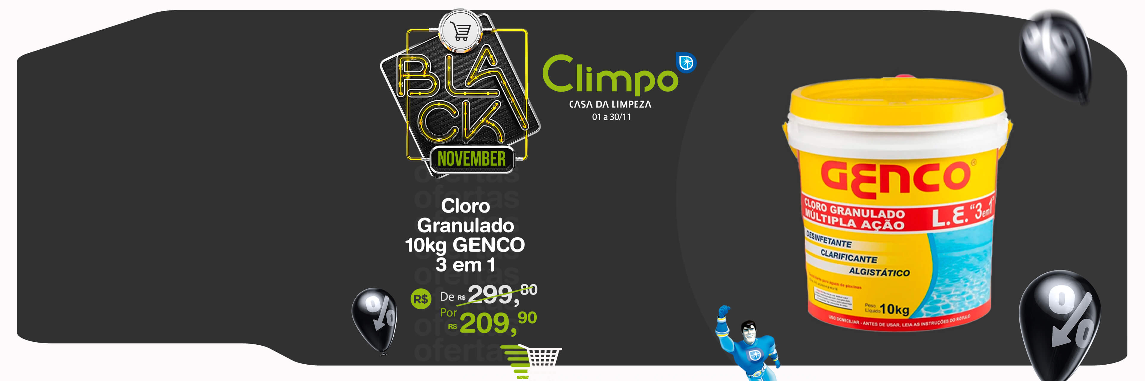 Black November Oferta 12-  Cloro Granulado Genco 3 em 1