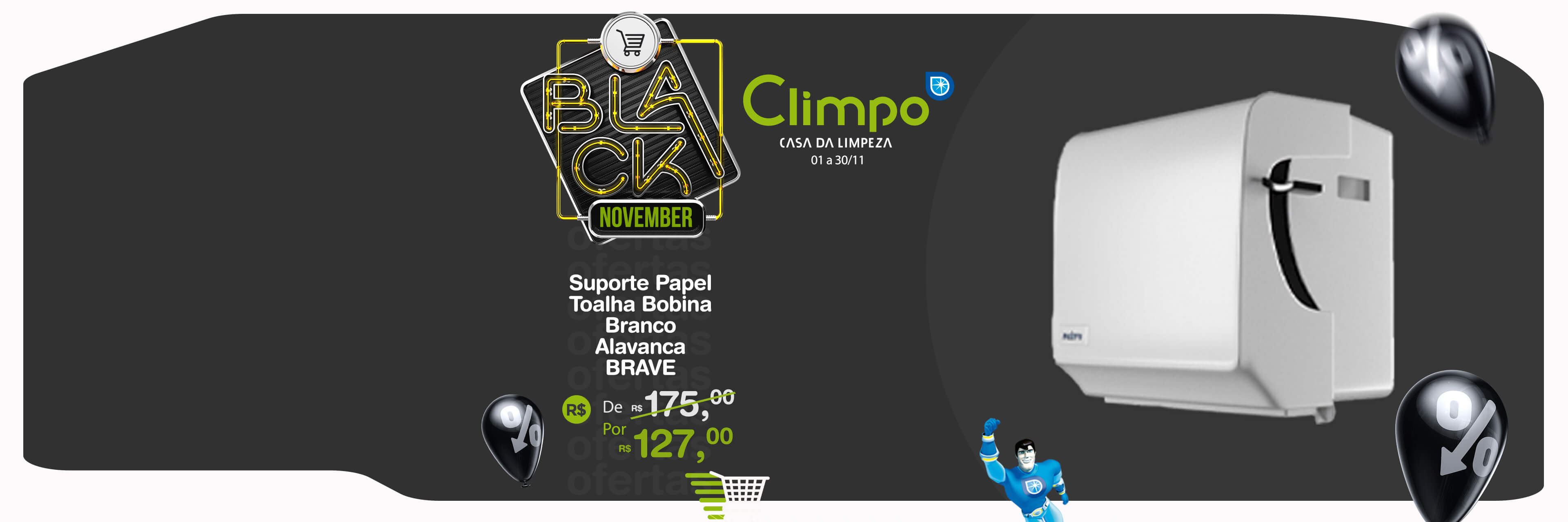 Black November Oferta 15-  Suporte papel toalha brave