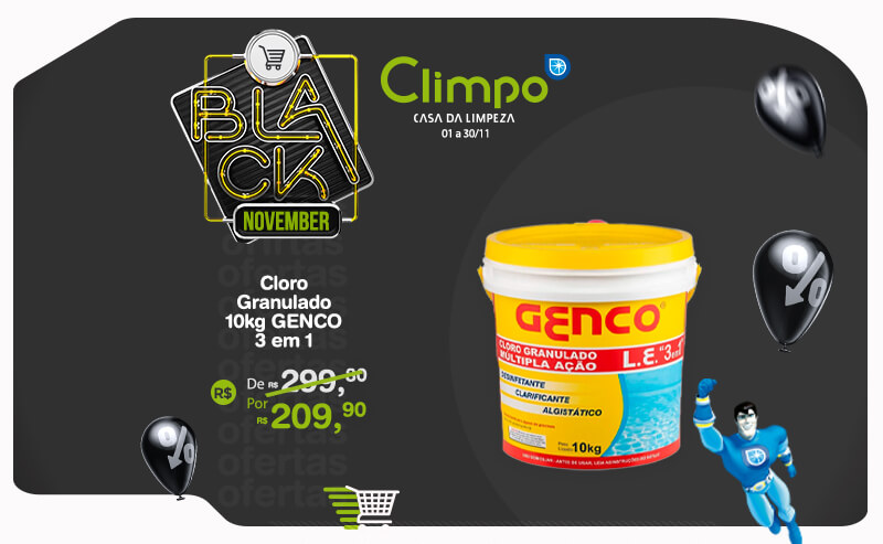 Black November Oferta 12-  Cloro Granulado Genco 3 em 1