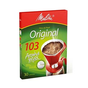 Filtro de Papel p/Coador de Café MELITTA Aromamax Grande 103 c/30un Filtro Papel P/cafe 103 C/30un Melitta