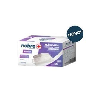 Máscara NOBRE Cirúrgica Tripla c/ Elástico c/ 50un Mascara Descart. C/elast C/50 Un Nobre