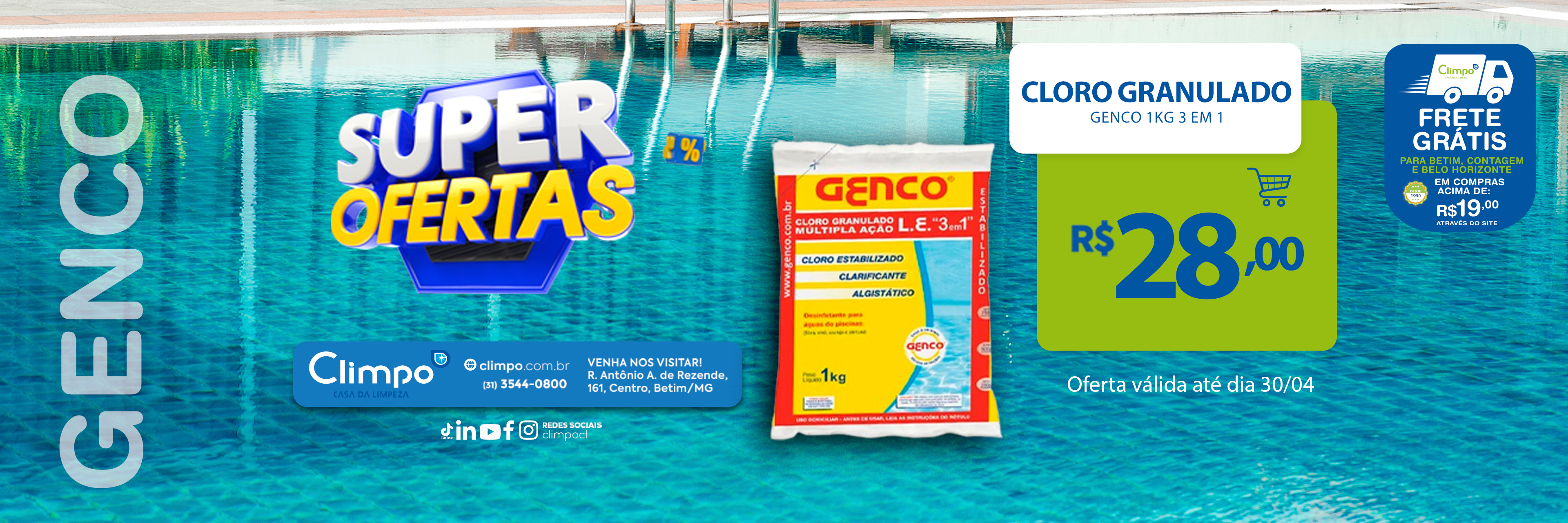 Super ofertas- 04 Cloro granulado 3 em 1