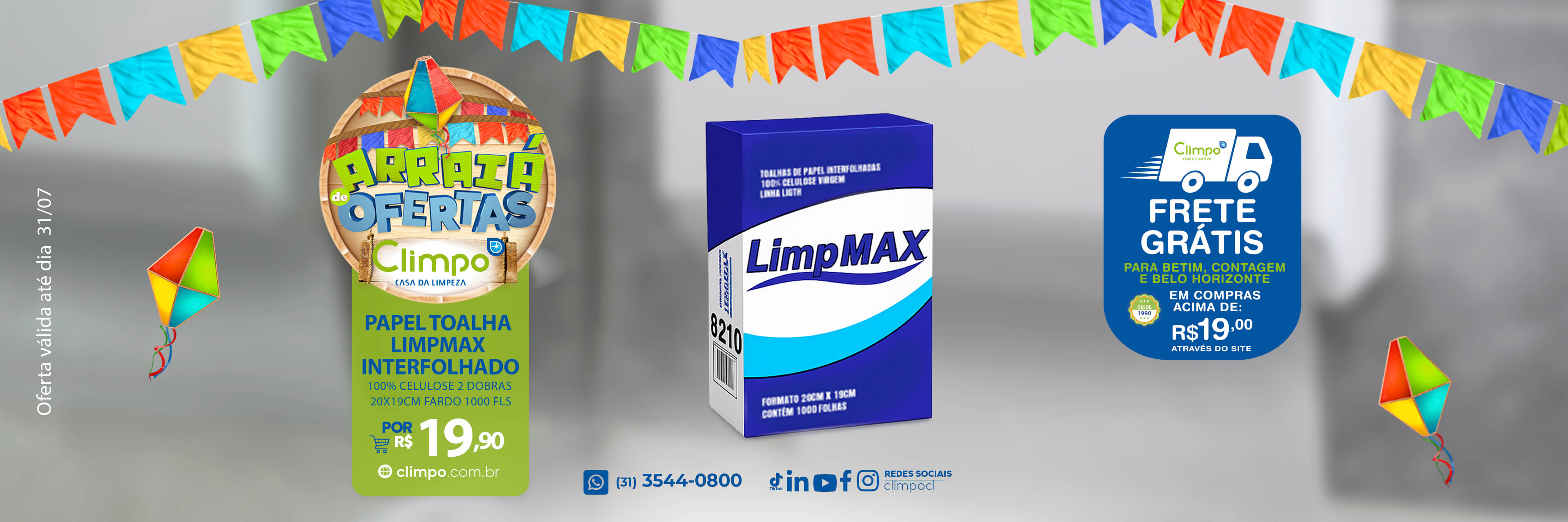 Arraiá de ofertas Climpo - 05: Papel Toalha Limpmax